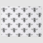 Zwarte honingbijen op witte ontkoppeling tissuepapier (Voorkant)