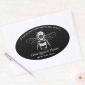 Zwarte Honingpot Boho Imker Ovale Sticker (Envelop)