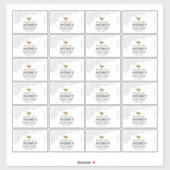 Zwarte honingraat, transparant honingbijenetiket 8 sticker (Vel)