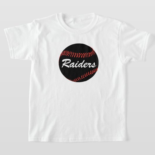 Zwarte honkbal aangepaste team- of spelernaam jong t-shirt (Laagn)