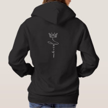 Zwarte hoodie met 'Jesus'-kroon, moderne streetwea