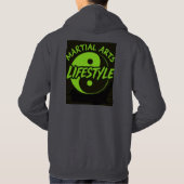 ZWARTE HOODIE NEON GROEN SCHRIJVEN (Achterkant)
