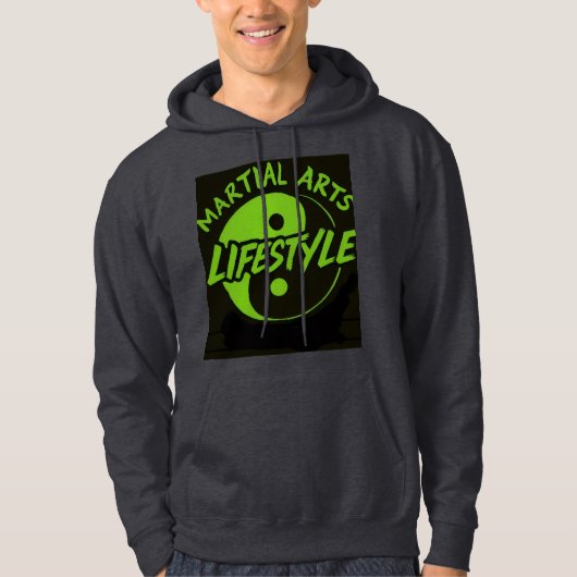 ZWARTE HOODIE NEON GROEN SCHRIJVEN (Voorkant)