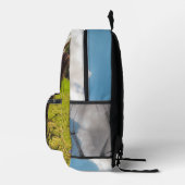 Zwarte hoogland koe grazend groen veld zonlicht bedrukte rugzak (Rechts)