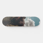 Zwarte hoogland Schotse koe grazend  retro Persoonlijk Skateboard (Horizontaal)