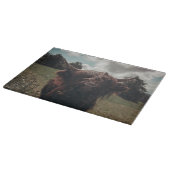 Zwarte hoogland Schotse koe grazend retro Snijplank (Hoek)