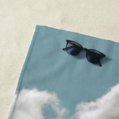 Zwarte hoogland Schotse koe grazend retro Strandlaken (In situ)