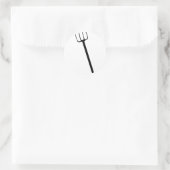 zwarte hooivork ronde sticker (Tas)