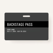 Zwarte horizontale ID-badge voor het passeerplatfo Badge (Achterkant)