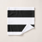 Zwarte horizontale strepen bad handdoek (Wasdoekje)