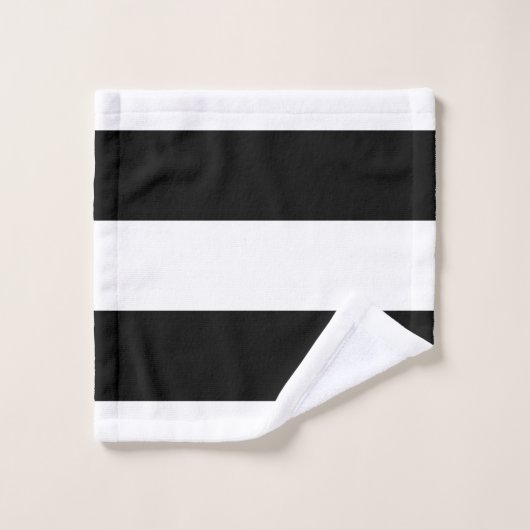Zwarte horizontale strepen bad handdoek (Wasdoekje)