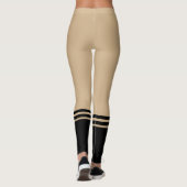 Zwarte horizontale strepen | Naam | bruin Leggings (Achterkant)