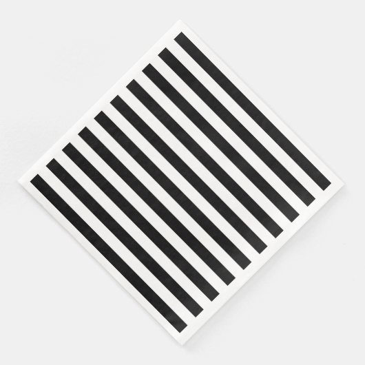 Zwarte horizontale strepen servetten (Hoek)