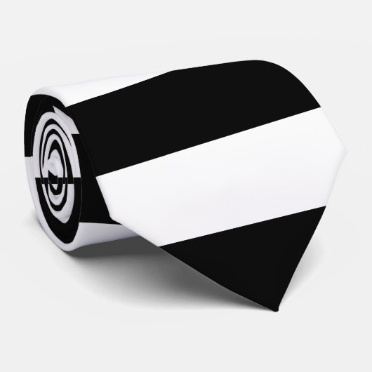 Zwarte horizontale strepen stropdas (Opgerold)