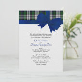 Zwarte horloge jurk geplakt bruiloft uitnodiging (Staand voorkant)