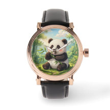 Zwarte horloge met cute design