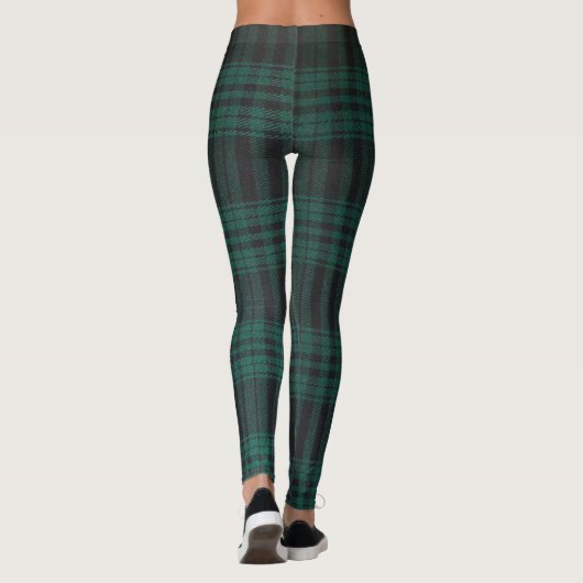 Zwarte horlogetartan-Leggings Leggings (Achterkant)