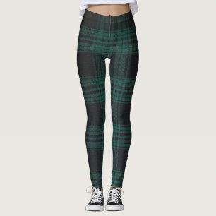 Zwarte horlogetartan-Leggings Leggings