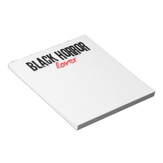 Zwarte Horror Liefhebber Briefpapier Notitieblok (Schuin)