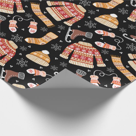 Zwarte Horrorsweater Kerstweer Vakantiedagen Cadeaupapier (Hoek)