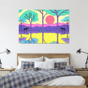 ZWARTE HORSE CANVAS AFDRUK