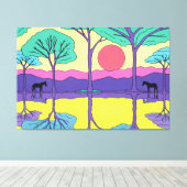 ZWARTE HORSE CANVAS AFDRUK (Insitu (Houten vloer))