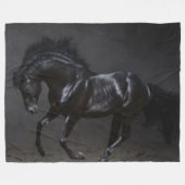 ZWARTE HORSE FLEECE DEKEN (Voorkant (Horizontaal))
