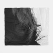 ZWARTE HORSE FLEECE DEKEN (Voorkant (Horizontaal))