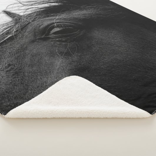 ZWARTE HORSE SHERPA DEKEN (3/4)