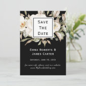 Zwarte Hortensia Save the Date Kaart (Staand voorkant)