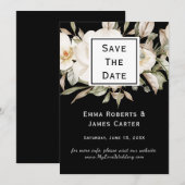 Zwarte Hortensia Save the Date Kaart (Voorkant / Achterkant)