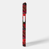 Zwarte Hot Pink Glam Rozen Marmer Monogram Naam Case-Mate iPhone Case (Achterkant / Rechts)