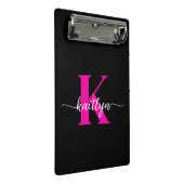 Zwarte Hot Pink Monogram Mini Klembord (Schuin)