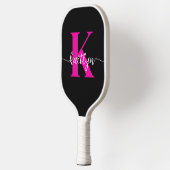 Zwarte Hot Pink Monogram Pickleball Paddle (Links)