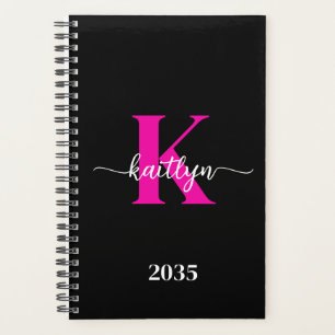 Zwarte Hot Pink Monogram Planner