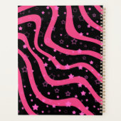 Zwarte & Hot Pink strepen en sterren gepersonalise Planner (Achterkant)