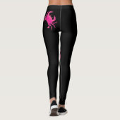 Zwarte, hot-roze, nautische krab leggings (Achterkant)