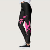 Zwarte, hot-roze, nautische krab leggings (Links)