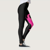Zwarte, hot-roze, nautische krab leggings (Rechts)