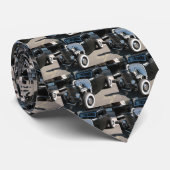 Zwarte  hotroze stropdas (Opgerold)