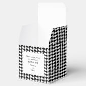 Zwarte Houndstooth Bruiloft Favor Box Bedankdoosjes (Geopend)