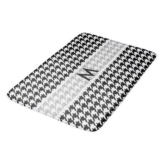 Zwarte Houndstooth Custom badmat (Gekanteld)