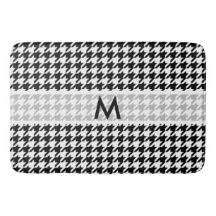 Zwarte Houndstooth Custom badmat