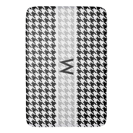 Zwarte Houndstooth Custom badmat (Voorkant Verticaal)