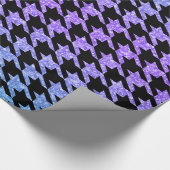 Zwarte houndstooth en kleurrijke glitter cadeaupapier (Hoek)
