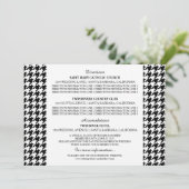 Zwarte Houndstooth Informatiekaart Kaart (Staand voorkant)