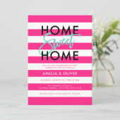 Zwarte Housewarming Party van Chic Pink & White St Kaart (Staand voorkant)