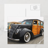 Zwarte houtachtige auto briefkaart (Voorkant / Achterkant)