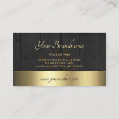 Zwarte houten Initialen gouddeklaag Visitekaartje (Achterkant)