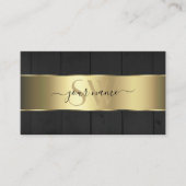 Zwarte houten Initialen gouddeklaag Visitekaartje (Voorkant)